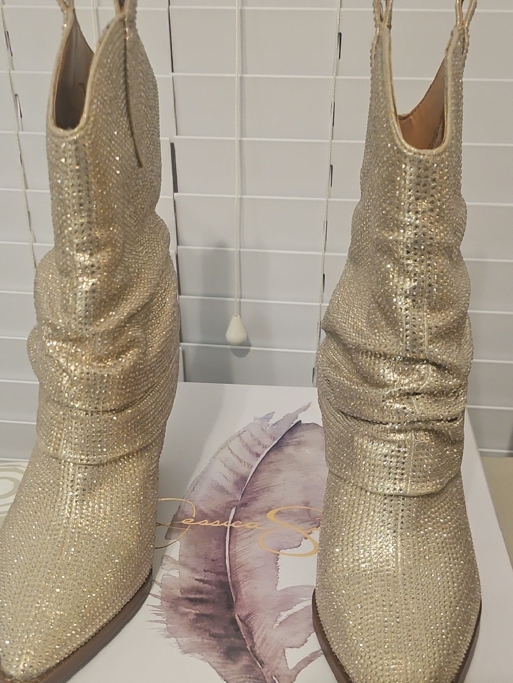 Jessica Simpson Gold Glitter Women's Ankle Boots